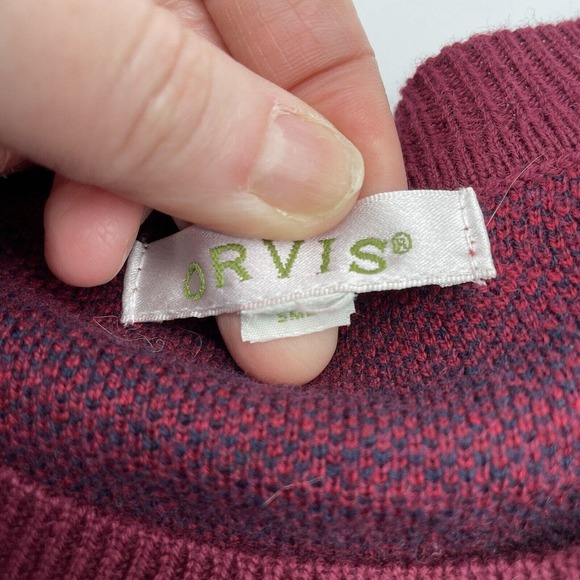 Orvis Red Wool Blend Plaid Crew Neck Sweater Womens Size‎ Small - Picture 2 of 5